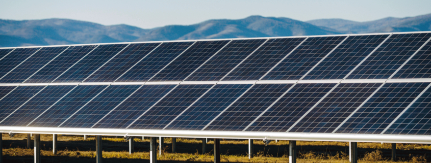 Solar power station green electricity panel view