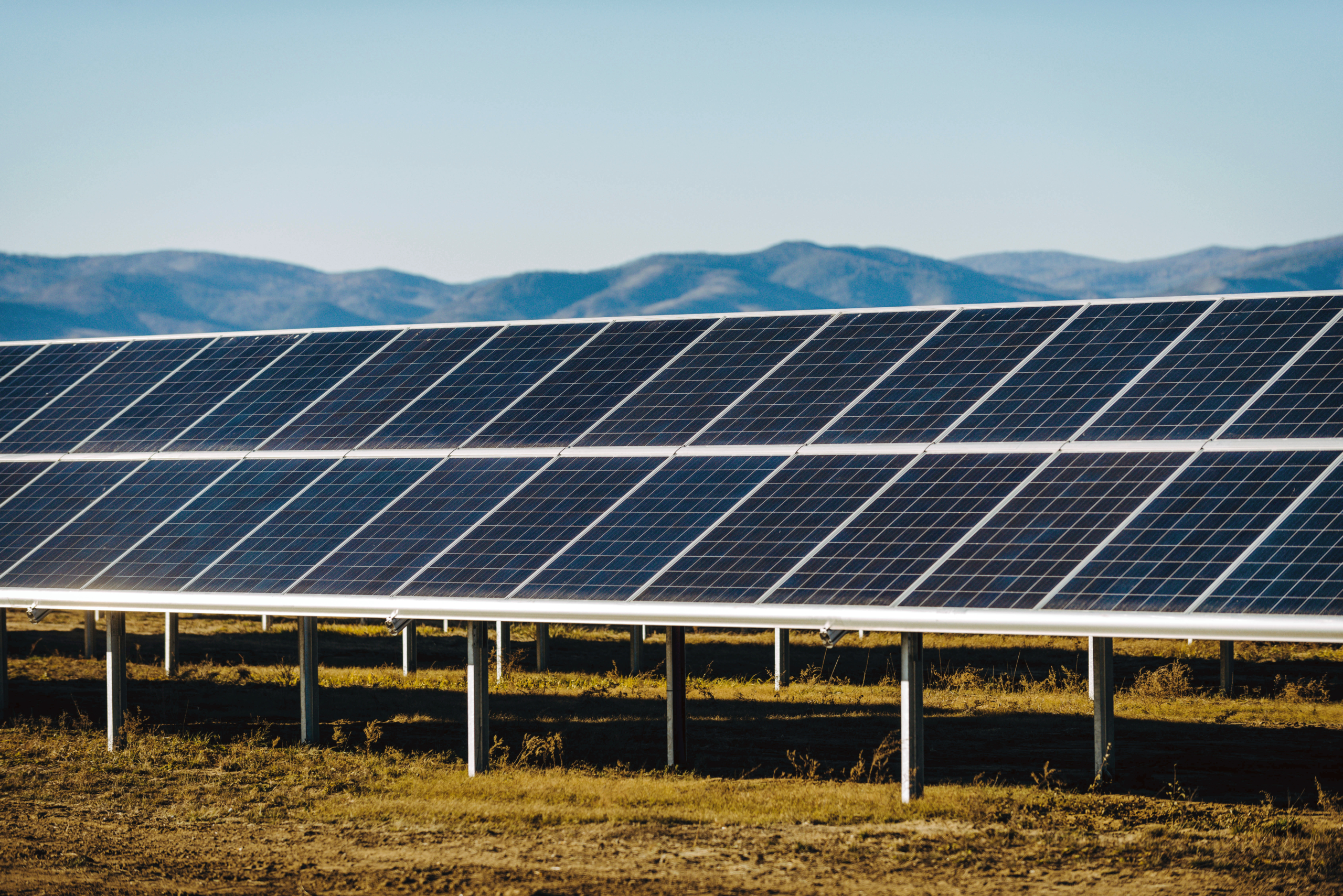 Solar power station green electricity panel view